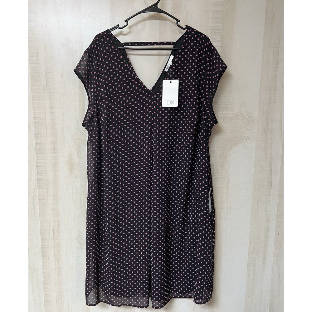 DR2 Black And Pink Polkadot Dress - New With Tags